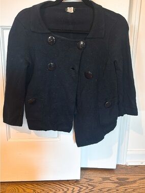 J. Crew Navy Double-Breasted 100% Wool Blazer